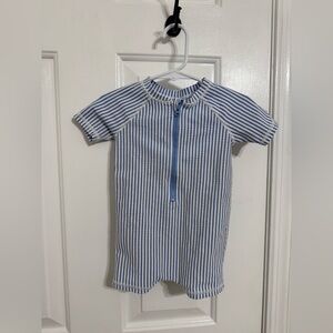 RuffleButts 6-12 Month Periwinkle Blue Rashguard